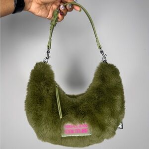 Versace Jeans Collection Green Fur Bag